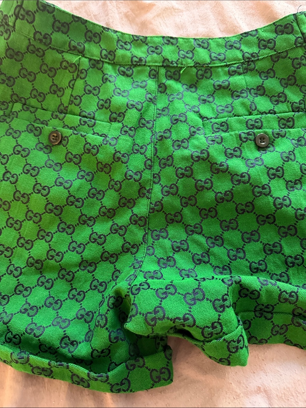 Gucci Green GG Monogram Men's Shorts - Picture 6 of 6